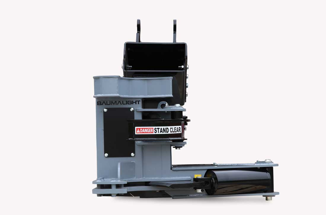 Front view of the Baumalight IXP508G cutting jaw and grabber