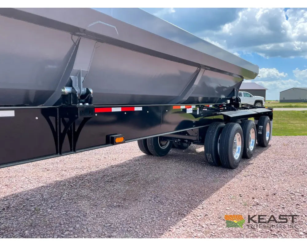 Demco Side Dump Trailer Triple Axle Air Ride 34’ Tub 128’’ Iowa Spread Axle Side Dump Trailers