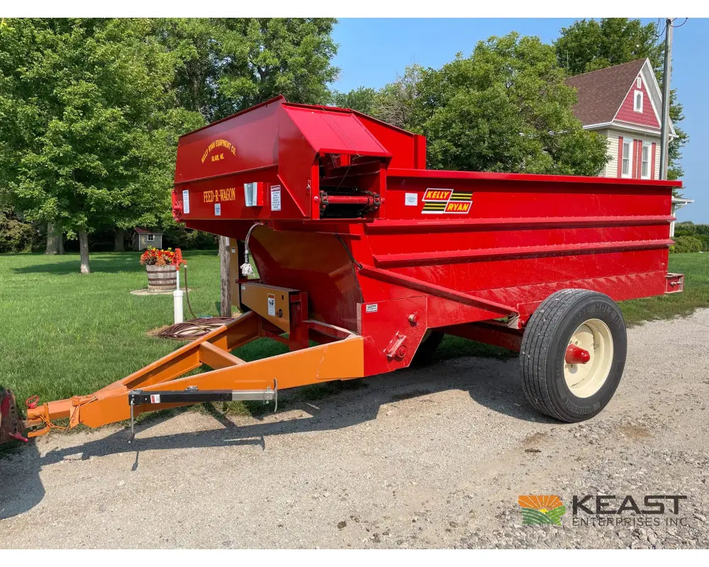 Kelly Ryan 5x12 Feed Wagon - 190 Bushel Capacity 48’’ Discharge Height Leaf Springs Fuel Trailers