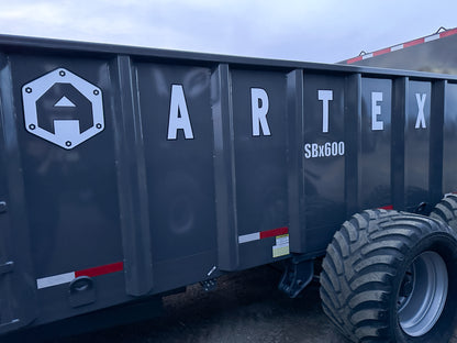 Artex SBX600 Vertical Beater Manure Spreader, 520 cu ft Struck