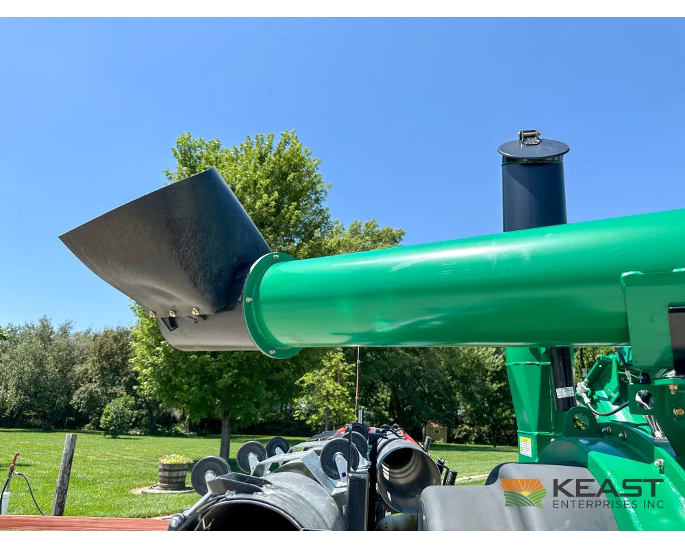 AGI REM VR12 discharge auger outlet and hopper close-up
