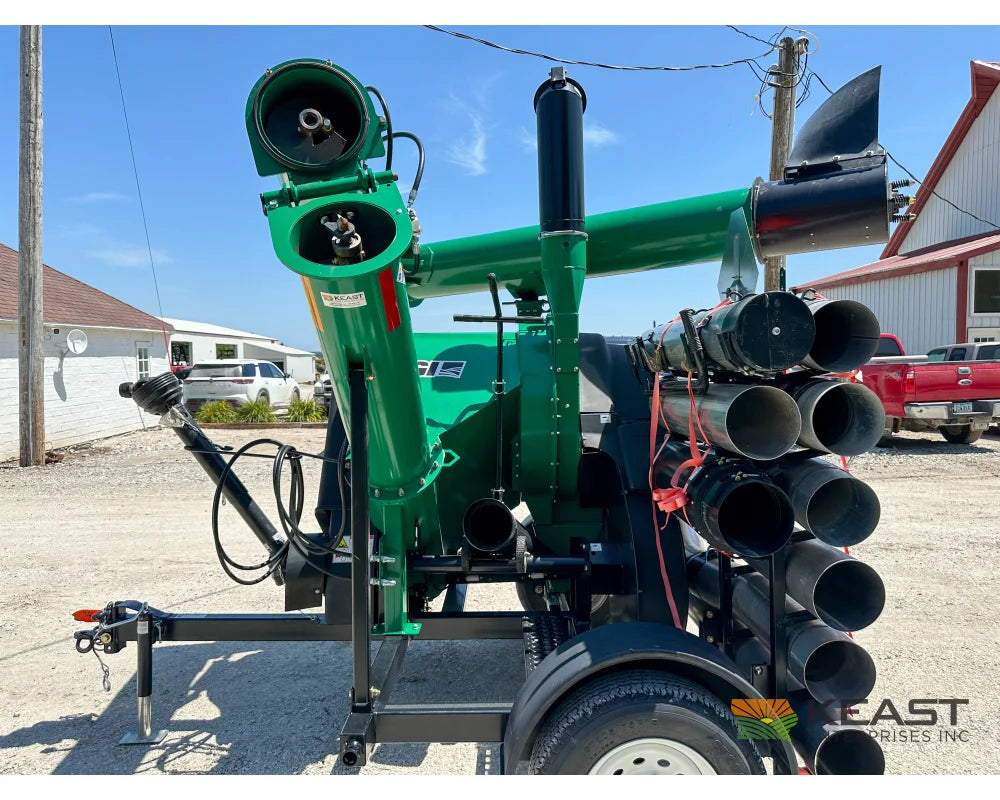 AGI REM VR12 grain vac rear view showing stacked pipe and hose package