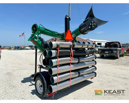 AGI REM VR12 grain vac side view of the secured pipe and hose rack