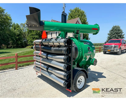 AGI REM VR12 grain vac with full pipe rack and auger in transport position