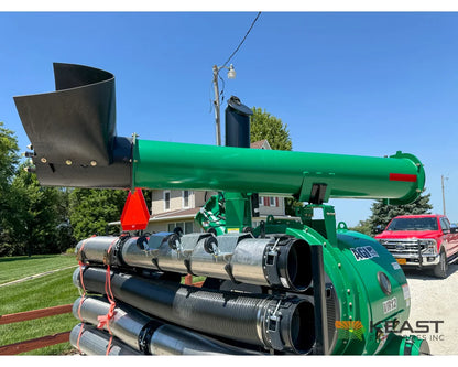 AGI REM VR12 rear three-quarter view with discharge auger extended