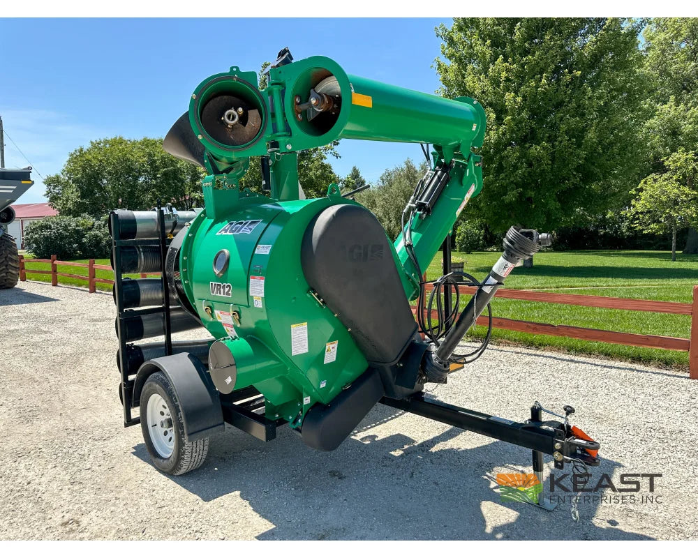 AGI REM VR12 grain vac, three-quarter view with discharge auger extended