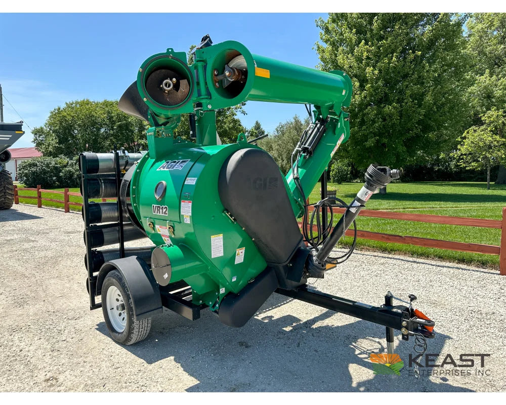 AGI REM VR12 grain vac, three-quarter view with discharge auger extended