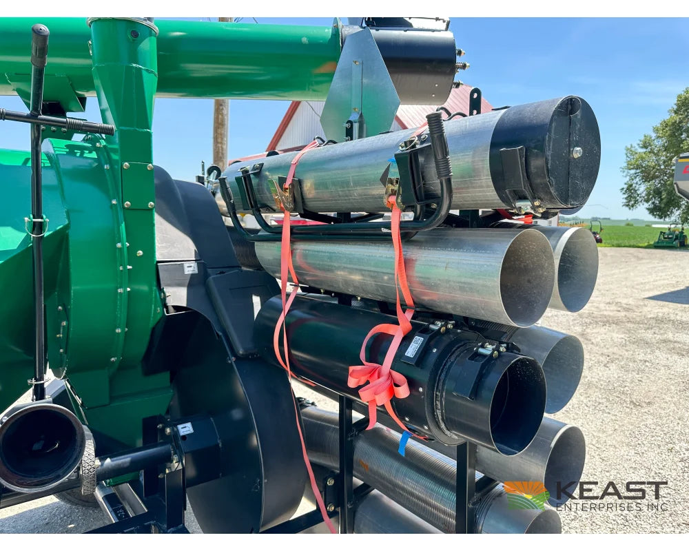 AGI REM VR12 grain vac pipe rack with aluminum tubes and black hoses