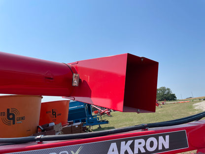 Akron EXG400X discharge chute and work light — predecessor-model reference photo for EXG480X