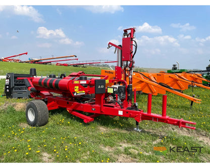 Anderson 680HS stationary single round bale wrapper