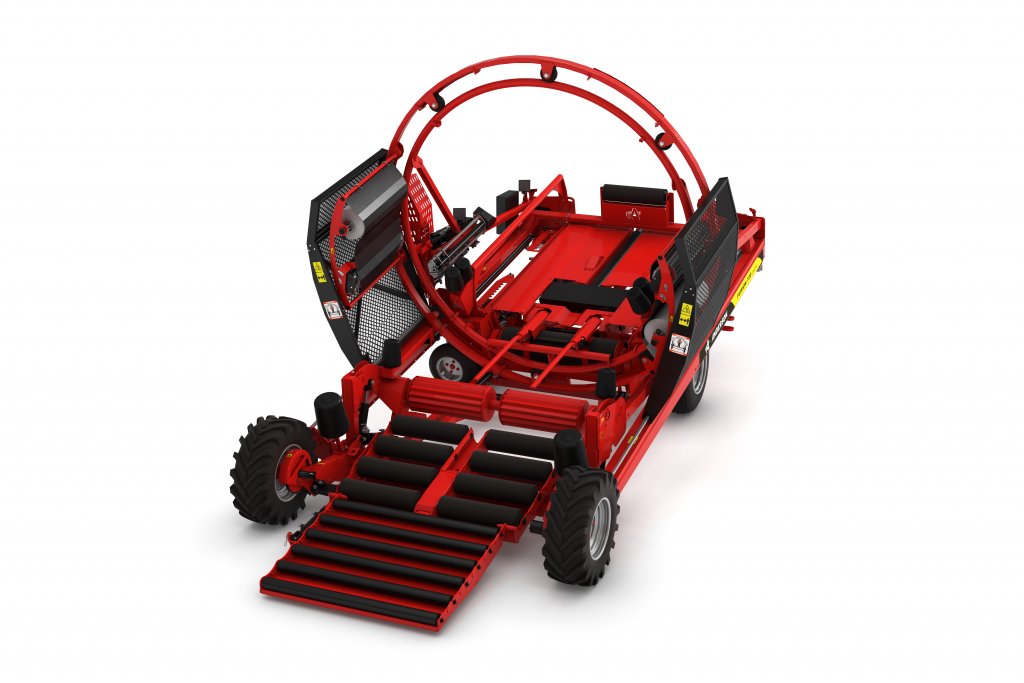 Anderson Fusion720 Xtractor round-bale wrapper, manufacturer three-quarter view