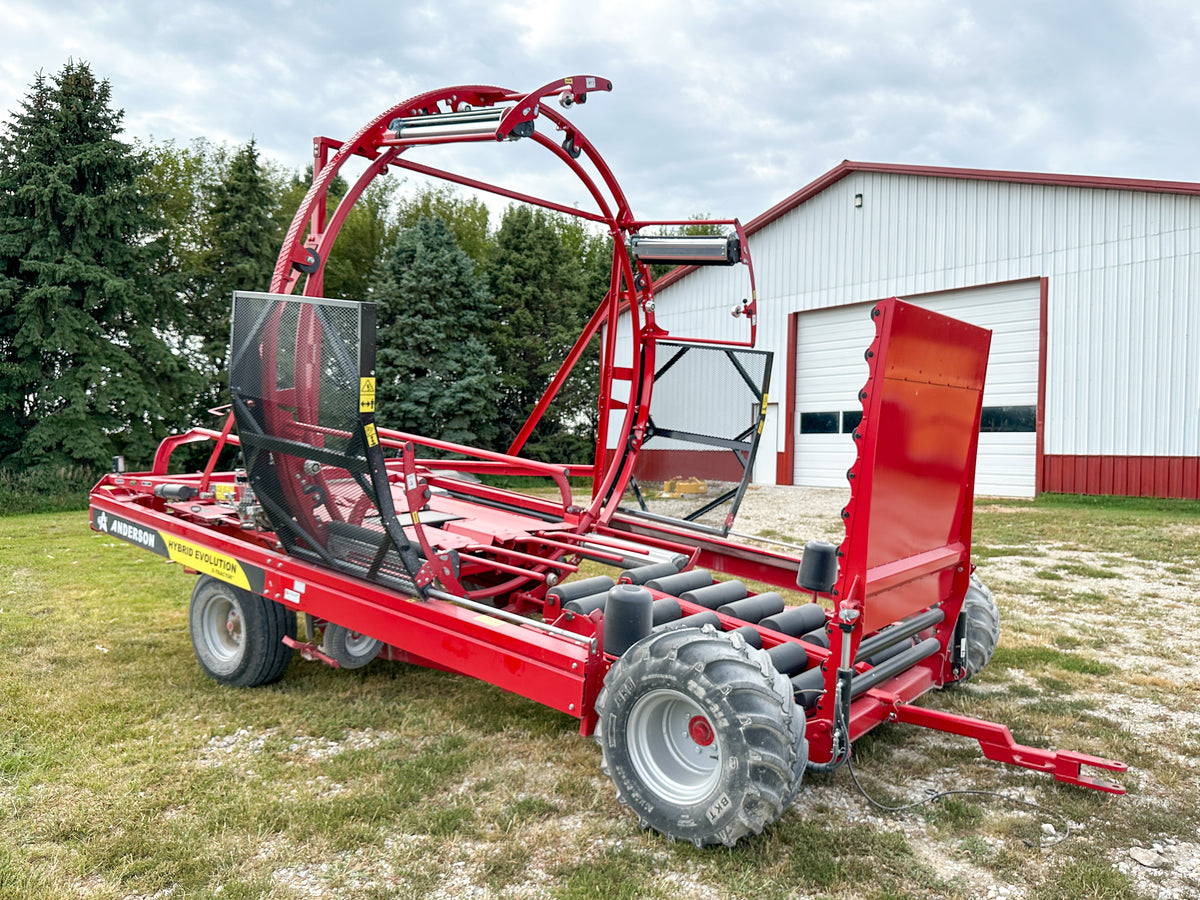 Anderson Hybrid Evolution Xtractor bale wrapper, three-quarter view