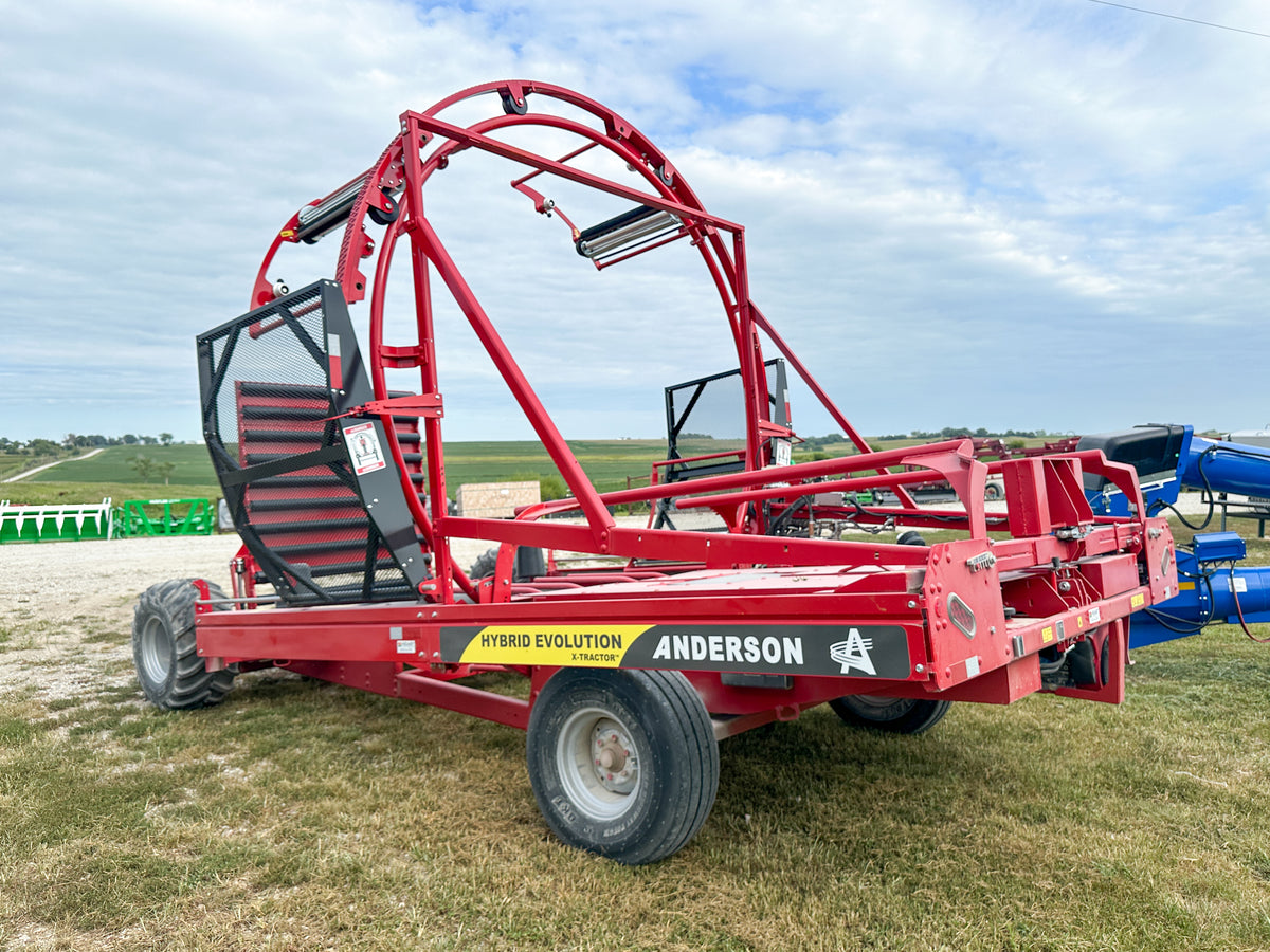 Anderson Hybrid Evolution Xtractor bale wrapper viewed from the discharge end