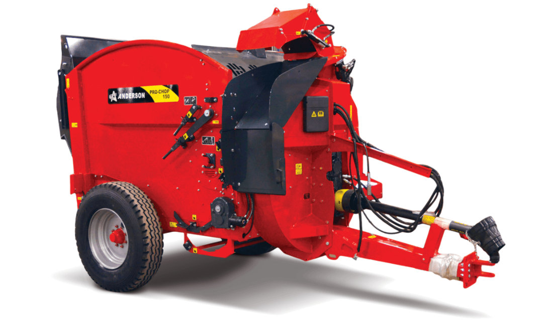 Anderson Pro-Chop 150 bale processor with tow hitch and PTO driveline