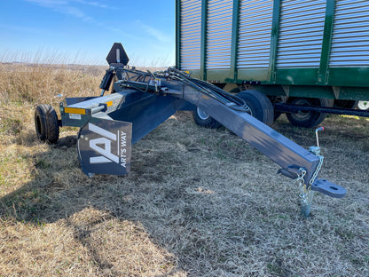 Art's Way LS1200 12-foot pull-type grader, Standard configuration, opposite front view and pull-type hitch