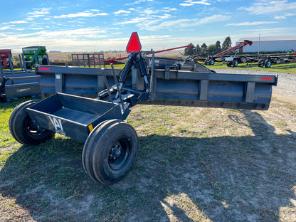 Art's Way LS1600 16-foot pull-type grader, Standard configuration, rear three-quarter view and wheel frame