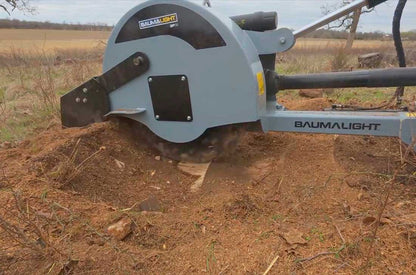 Close view of the Baumalight 3P38 cutting wheel and floating chip deflector