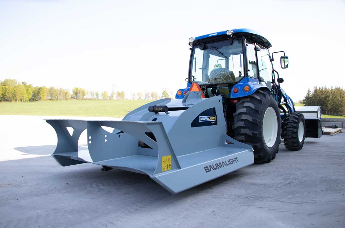 Baumalight CP572 tractor-mounted brush cutter, open-front three-quarter view