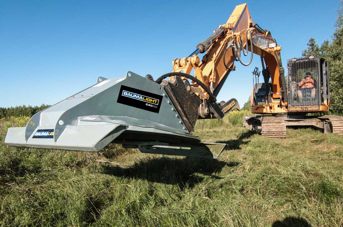 Baumalight CXC550 excavator brush cutter, close whole-attachment view