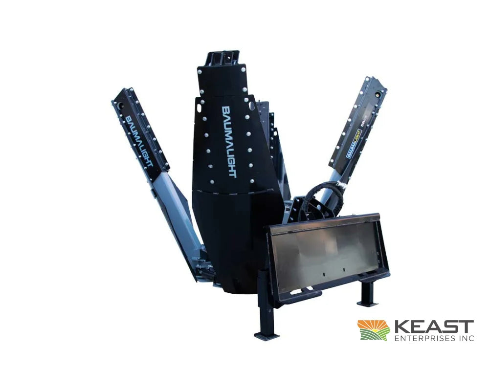 Baumalight DR438 38’’ Industrial Skid Steer Tree Spade - Electric Controls 4-Blade Semi-Truncated Design Tree Spades