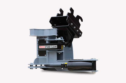 Baumalight IXP508G excavator tree shear, grabber and mounting connection, three-quarter view