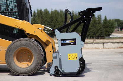 Side view of the Baumalight MS1472 mulcher with model label visible