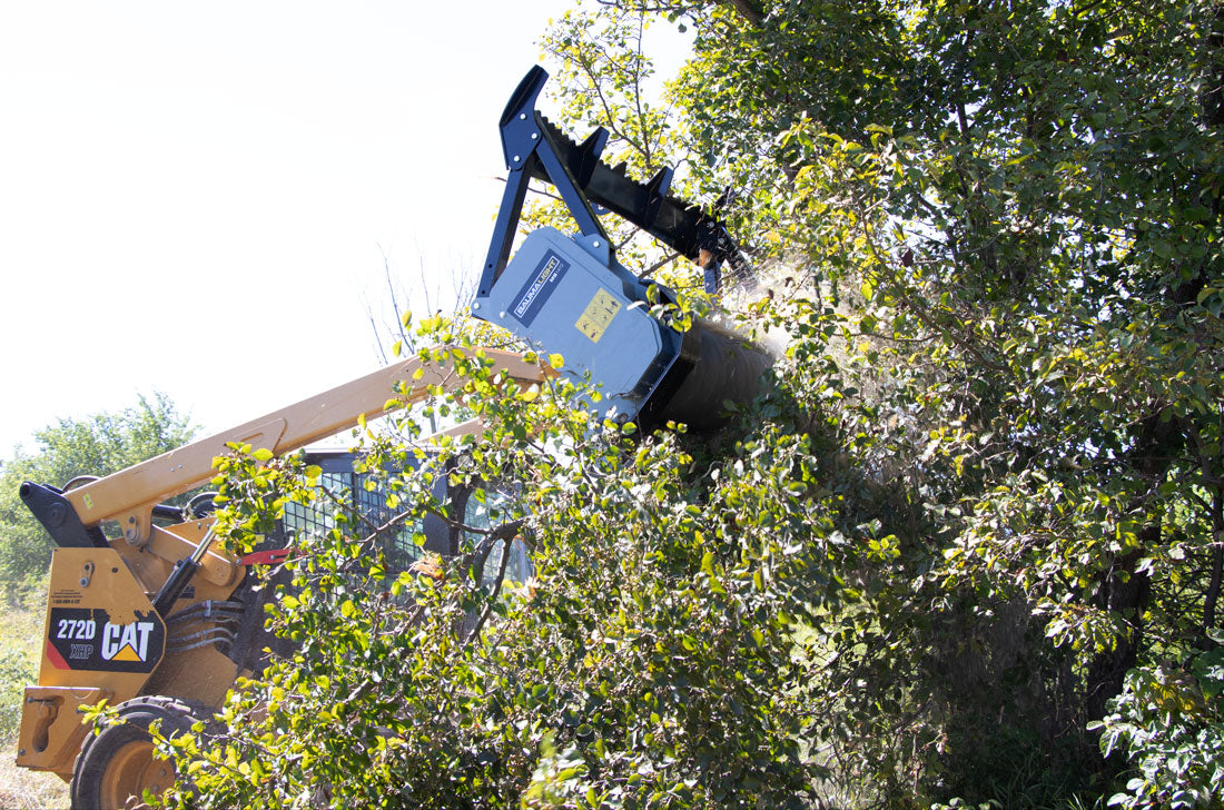 Baumalight MS1472 mulcher working in a tree canopy