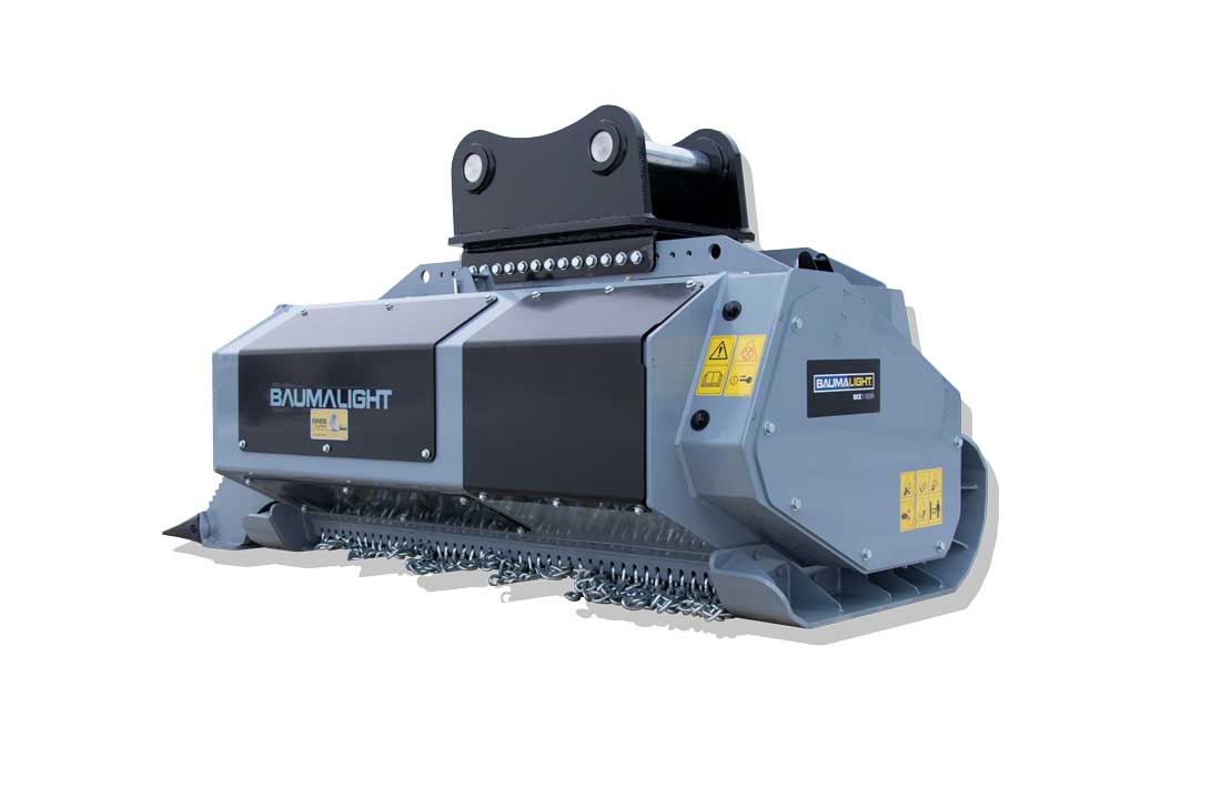 Baumalight MX1160R excavator mulcher, three-quarter whole-machine view
