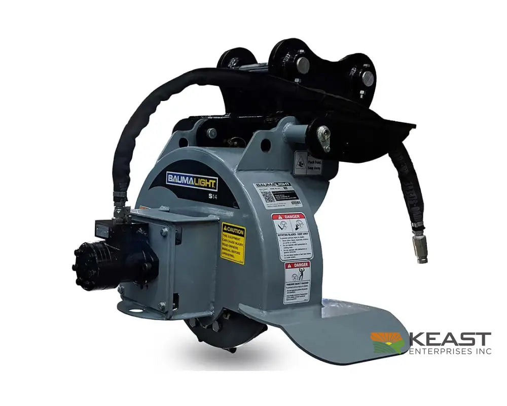 Baumalight S14 Mini Skid Steer Stump Grinder - 18’’ Rotor 12 Carbide Teeth 10-15 GPM Mulchers