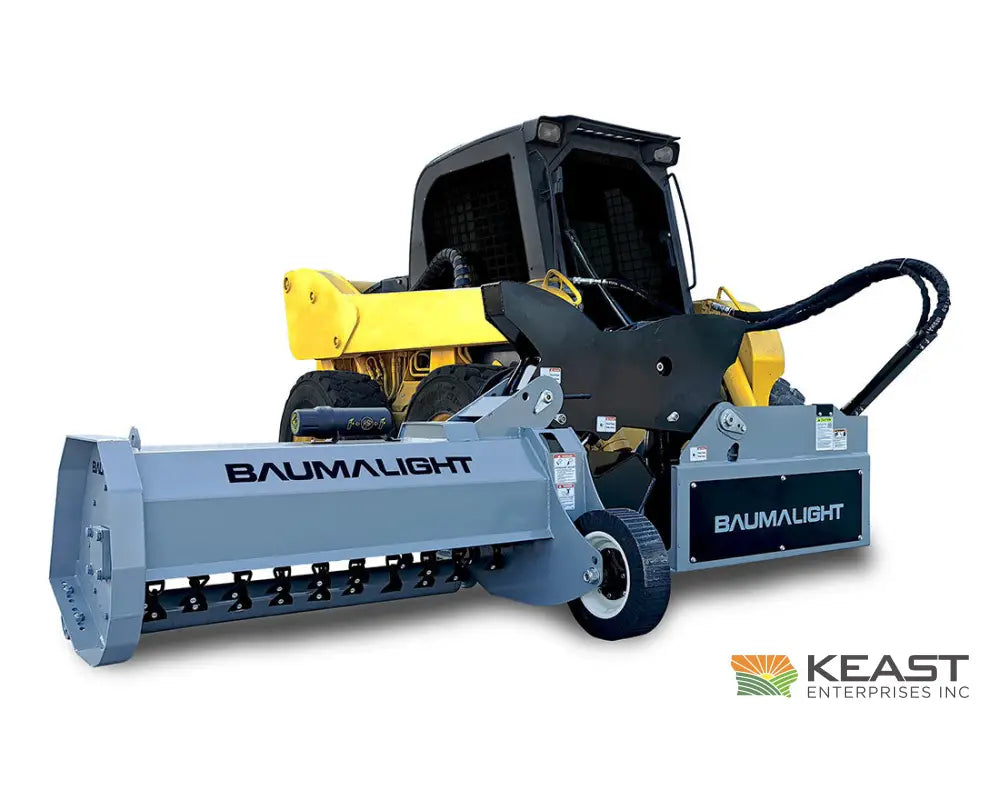 Baumalight SWA540 48’’ Skid Steer Boom Mower - 6’ Reach Curved Single Arm F2000 Flail Teeth Bent Axis Piston Motor