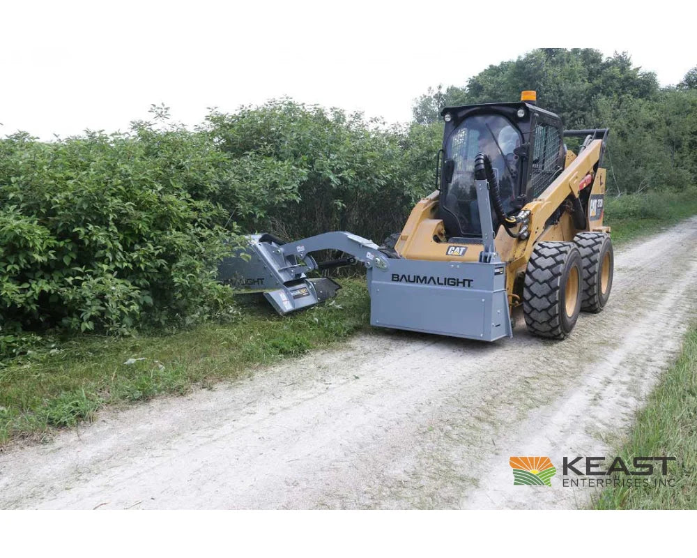 Baumalight SWA750 42’’ Skid Steer Boom Mower - 7’ Reach Rotary Cutting Blades Bent Axis Piston Motor Mowers
