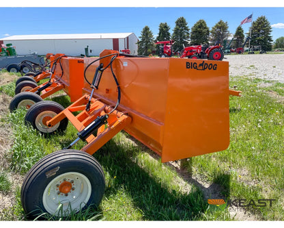 Big Dog BH100 10’ Box Scraper – 4 yd Capacity Reversible Blade 11L x 15 Tires Box Scrapers