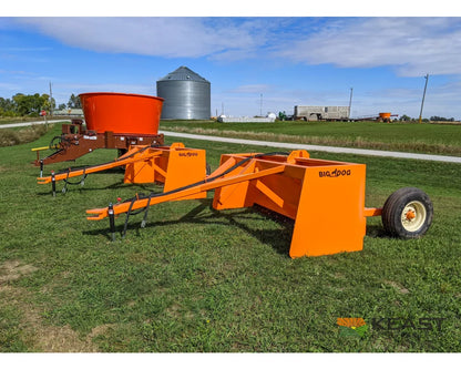 Big Dog BH120 Box Scraper 12′ Cut 5 yd Heaped Capacity Reversible 1-Pc Blade 11L×15 Tires Box Scrapers