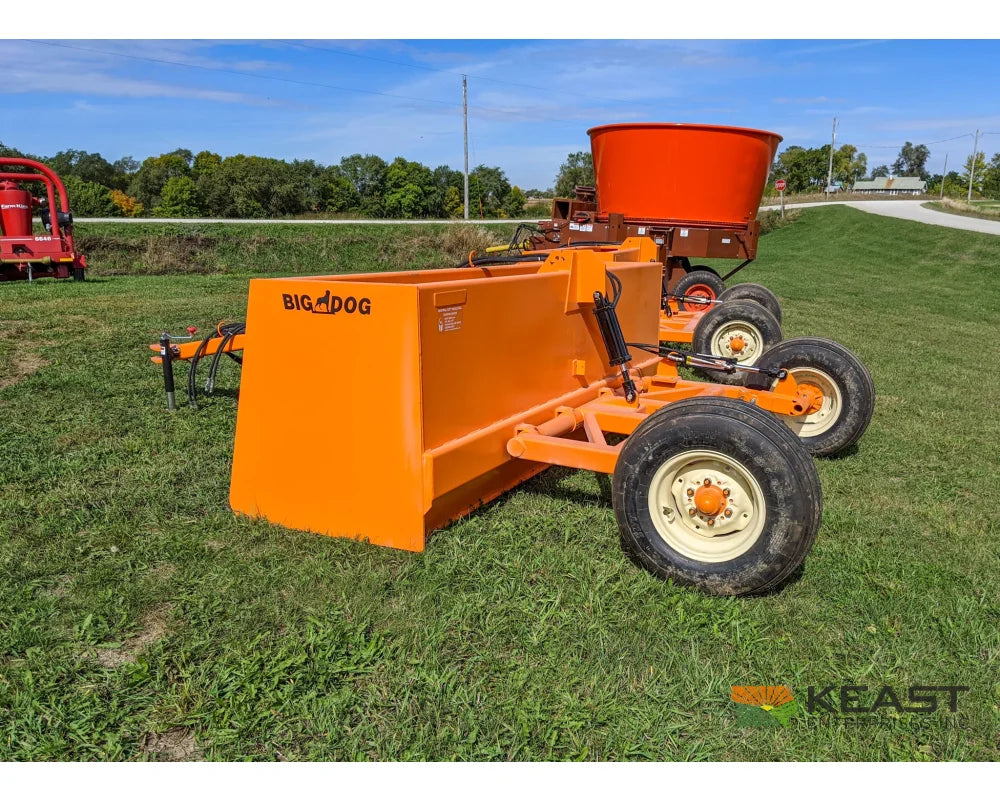 Big Dog BH120 Box Scraper 12′ Cut 5 yd Heaped Capacity Reversible 1-Pc Blade 11L×15 Tires Box Scrapers