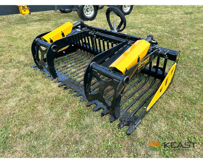 CL Fabrication EZ Grapple 81″ Width 50″ Opening 1/2″ AR400 Tines Skid Steer Mount Brush Grapples