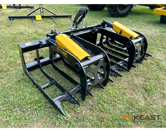 CL Fabrication EZ Grapple 90″ Width 50″ Opening 1/2″ AR400 Tines Skid Steer Mount Brush Grapples