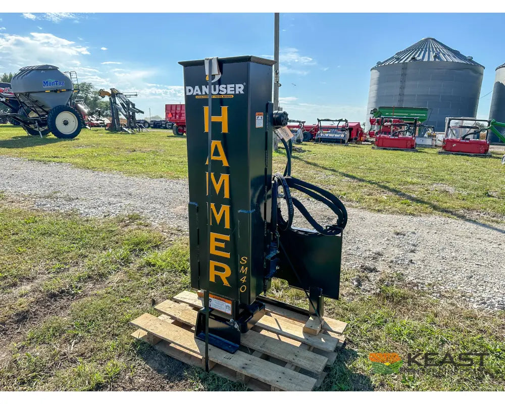Danuser SM40 Post Driver 40’’ Stroke 96’’ Hoses 300 lb Hammer Skid Steer Mount Post Drivers