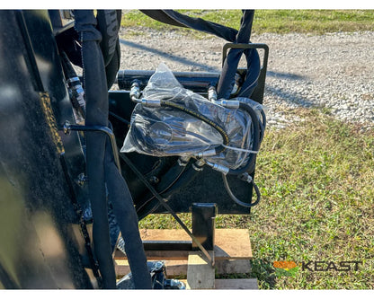 Danuser SM40 Post Driver Hyd Tilt Grapple 40’’ Stroke 96’’ Hoses 300 lb Hammer Skid Steer Mount Post Drivers