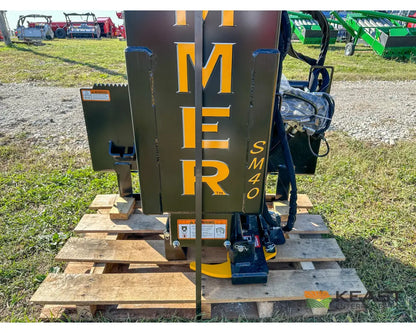 Danuser SM40 Post Driver Hyd Tilt Grapple 40’’ Stroke 96’’ Hoses 300 lb Hammer Skid Steer Mount Post Drivers