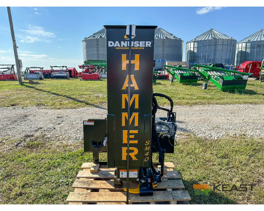 Danuser SM40 Post Driver Hyd Tilt Grapple 40’’ Stroke 96’’ Hoses 300 lb Hammer Skid Steer Mount Post Drivers