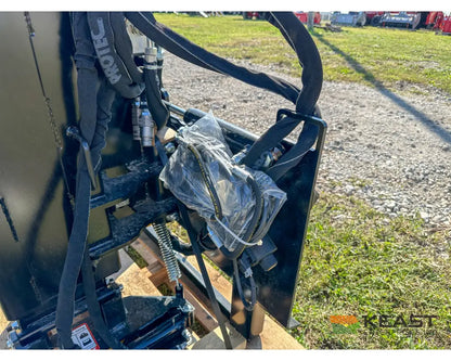 Danuser SM40 Post Driver Hyd Tilt Grapple 40’’ Stroke 96’’ Hoses 300 lb Hammer Skid Steer Mount Post Drivers