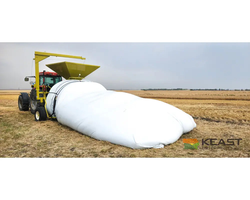Representative RENN 10-foot grain bagger filling a grain bag from the rear