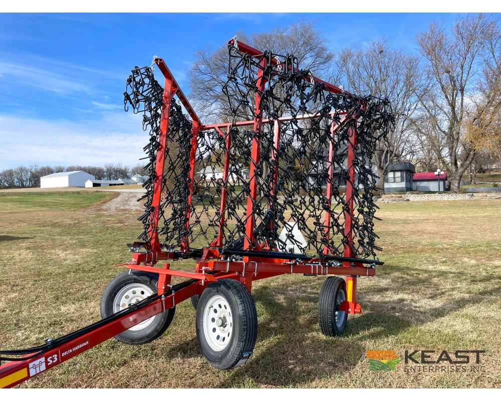 Delta Harrows 24’ Field Harrow - Hydraulic Lift Hydraulic Fold Combo 1/2’’ & 5/8’’ Tines Harrows