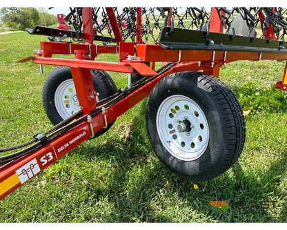 Delta Harrows 28’ Field Harrow - Hydraulic Lift Hydraulic Fold Combo 1/2’’ & 5/8’’ Tines Harrows