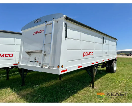 Demco 28’ Hopper Bottom Grain Trailer 765 Bushel Heaped Capacity Roll Tarp Grain Trailers