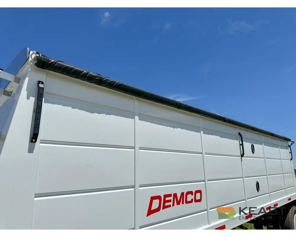 Demco 28’ Hopper Bottom Grain Trailer 765 Bushel Heaped Capacity Roll Tarp Grain Trailers