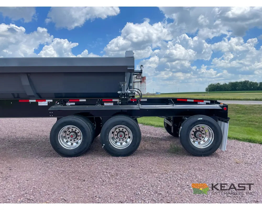 Demco Side Dump Trailer Triple Axle Air Ride 34’ Tub 128’’ Iowa Spread Axle Side Dump Trailers