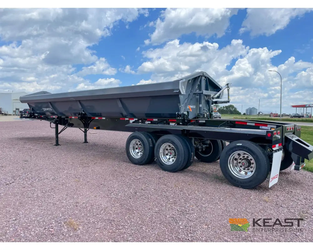 Demco Side Dump Trailer Triple Axle Air Ride 34’ Tub 128’’ Iowa Spread Axle Side Dump Trailers