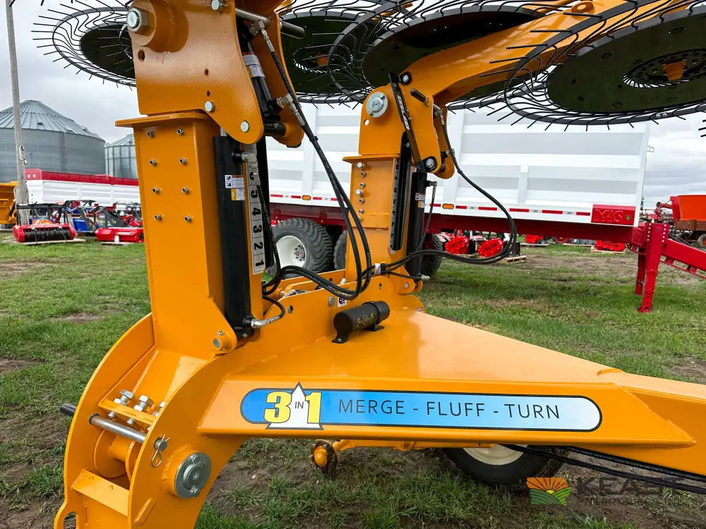 Fair 1500 15 Wheel Hay Rake - 28’ Working Width 60’’ Wheels 3 in 1 Turn Fluff and Merge Hay Rakes