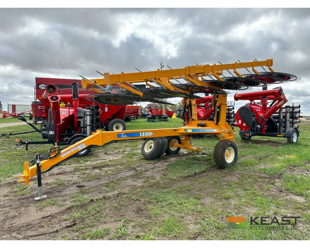 Fair 1500 15 Wheel Hay Rake - 28’ Working Width 60’’ Wheels 3 in 1 Turn Fluff and Merge Hay Rakes